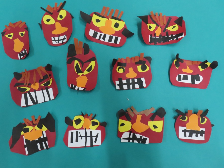 子どもたちが作った獅子舞の写真