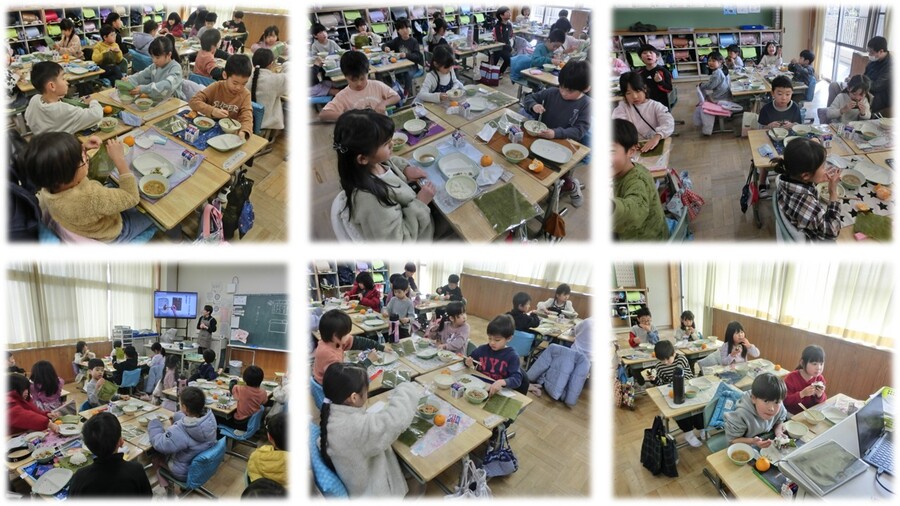 防災給食の様子