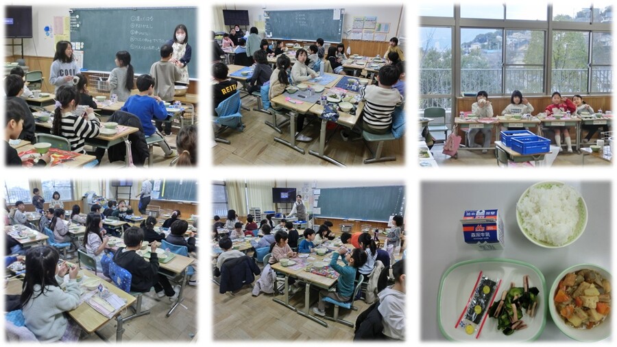 最後の給食の様子