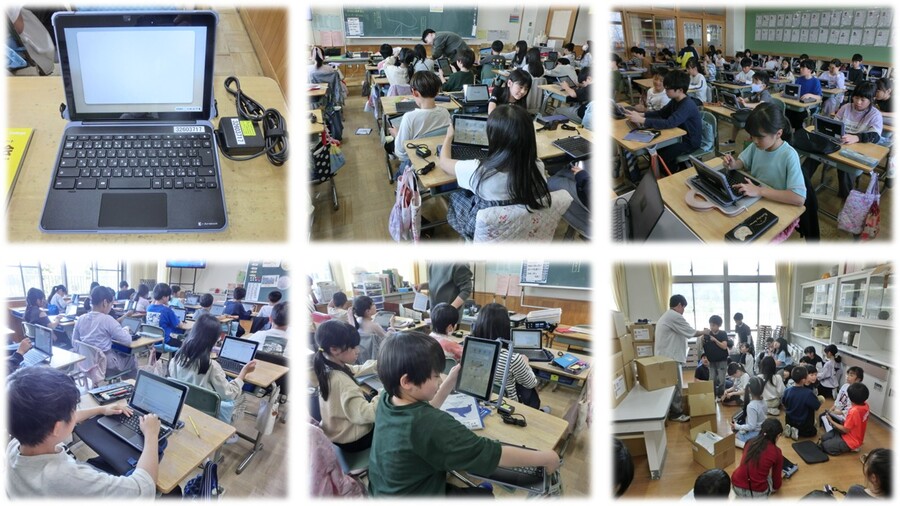 タブレット配布の様子