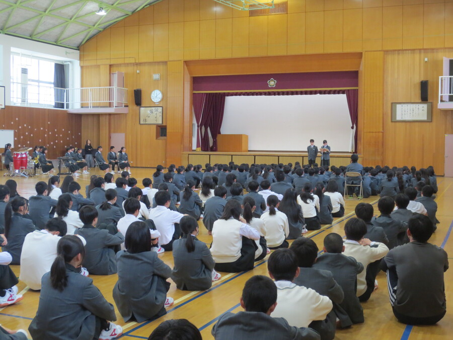 上級生から歓迎の言葉