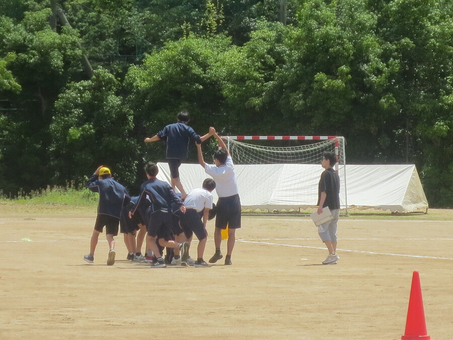 ブロック練習中グラウンド