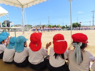 小学生のリレーをしている子どもたちの写真